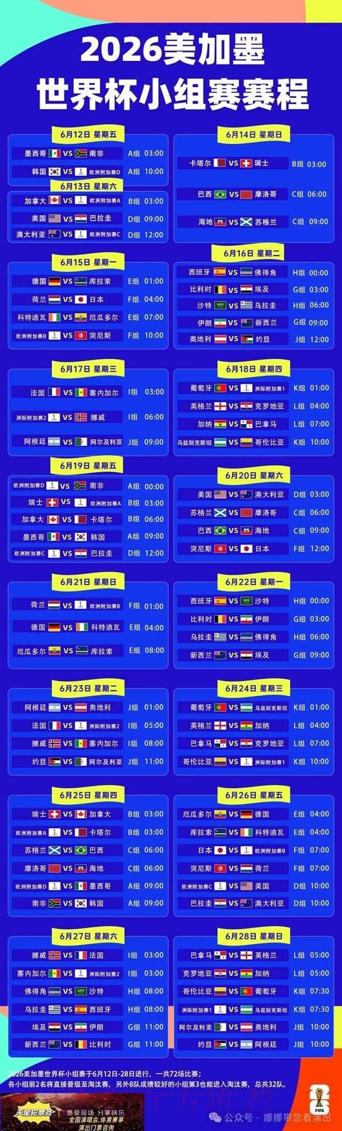 2026世界杯赛程今日实时赛程实时查看 2026世界杯赛程今日实时赛程实时查看