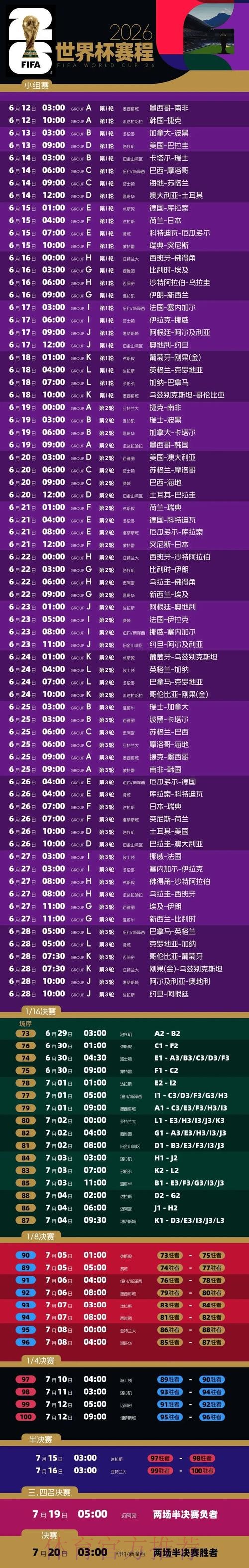 2026世界杯赛程今日实时赛程实时查看 2026世界杯赛程今日实时赛程实时查看